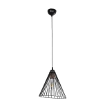 GLOBOSTAR® ARCWIRE LE-203-0015 Μοντέρνο Κρεμαστό Φωτιστικό Οροφής με Ντουί 1 x E27 AC 220-240V IP20 - Μαύρο - Μ25 x Π25 x Υ30cm