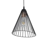GLOBOSTAR® ARCWIRE LE-203-0015 Μοντέρνο Κρεμαστό Φωτιστικό Οροφής με Ντουί 1 x E27 AC 220-240V IP20 - Μαύρο - Μ25 x Π25 x Υ30cm