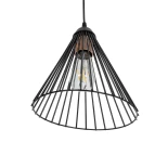 GLOBOSTAR® ARCWIRE LE-203-0015 Μοντέρνο Κρεμαστό Φωτιστικό Οροφής με Ντουί 1 x E27 AC 220-240V IP20 - Μαύρο - Μ25 x Π25 x Υ30cm