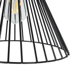 GLOBOSTAR® ARCWIRE LE-203-0015 Μοντέρνο Κρεμαστό Φωτιστικό Οροφής με Ντουί 1 x E27 AC 220-240V IP20 - Μαύρο - Μ25 x Π25 x Υ30cm
