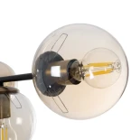 GloboStar® LATTICE 203-0017 Μοντέρνο Κρεμαστό Φωτιστικό Μπάλα Πολύφωτο 6 x E27 IP20 Μαύρο & Μπρούτζινο Μέταλλο με Mελί Γυαλί - Μ120 x Π32 x Υ32cm