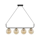GLOBOSTAR® LATTICE 203-0018 Μοντέρνο Κρεμαστό Φωτιστικό Οροφής με Ντουί 4 x E27 AC 220-240V IP20 - Μαύρο & Μπρούτζινο - Μ78 x Π15 x Υ81cm