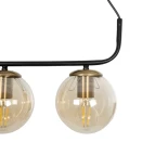 GLOBOSTAR® LATTICE 203-0018 Μοντέρνο Κρεμαστό Φωτιστικό Οροφής με Ντουί 4 x E27 AC 220-240V IP20 - Μαύρο & Μπρούτζινο - Μ78 x Π15 x Υ81cm