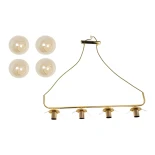 GloboStar® LATTICE 203-0019 Μοντέρνο Κρεμαστό Φωτιστικό Ράγα Πολύφωτο 4 x E27 IP20 Χρυσό Μέταλλο με Mελί Γυαλί - Μ78 x Π15 x Υ81cm