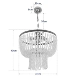 GLOBOSTAR® CRYSTAL 203-0028 Κλασικό Κρεμαστό Φωτιστικό Οροφής με Ντουί 3 x E27 AC 220-240V IP20 - Χρυσό & Διάφανο - Μ41 x Π41 x Υ40cm