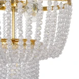 GLOBOSTAR® CRYSTAL 203-0028 Κλασικό Κρεμαστό Φωτιστικό Οροφής με Ντουί 3 x E27 AC 220-240V IP20 - Χρυσό & Διάφανο - Μ41 x Π41 x Υ40cm