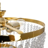 GLOBOSTAR® CRYSTAL 203-0028 Κλασικό Κρεμαστό Φωτιστικό Οροφής με Ντουί 3 x E27 AC 220-240V IP20 - Χρυσό & Διάφανο - Μ41 x Π41 x Υ40cm