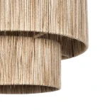 GloboStar® SALTO 203-0037 Boho Κρεμαστό Φωτιστικό Καπέλο Μονόφωτο 1 x E27 IP20 Μπέζ Σχοινί - M40 x Π40 x Υ42cm