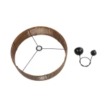 GloboStar® KYCLOS 203-0045 Boho Κρεμαστό Φωτιστικό Καπέλο Μονόφωτο 1 x E27 IP20 Καφέ Rattan - M55 x Π55 x Υ20cm