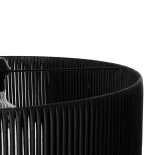 GloboStar® KYCLOS 203-0046 Boho Κρεμαστό Φωτιστικό Καπέλο Μονόφωτο 1 x E27 IP20 Μαύρο Rattan - M55 x Π55 x Υ20cm