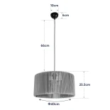 GloboStar® KYCLOS 203-0047 Boho Κρεμαστό Φωτιστικό Καπέλο Μονόφωτο 1 x E27 IP20 Καφέ Rattan - M40 x Π40 x Υ25.5cm