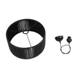 GloboStar® KYCLOS 203-0048 Boho Κρεμαστό Φωτιστικό Καπέλο Μονόφωτο 1 x E27 IP20 Μαύρο Rattan - M40 x Π40 x Υ25.5cm