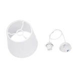 GloboStar® CONEY 203-0069 Μοντέρνο Κρεμαστό Φωτιστικό Καπέλο Μονόφωτο 1 x E27 IP20 Λευκό Ύφασμα - Μ26 x Π26 x Υ25cm