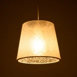 GloboStar® CONEY 203-0069 Μοντέρνο Κρεμαστό Φωτιστικό Καπέλο Μονόφωτο 1 x E27 IP20 Λευκό Ύφασμα - Μ26 x Π26 x Υ25cm