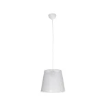 GloboStar® CONEY 203-0069 Μοντέρνο Κρεμαστό Φωτιστικό Καπέλο Μονόφωτο 1 x E27 IP20 Λευκό Ύφασμα - Μ26 x Π26 x Υ25cm