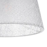 GloboStar® CONEY 203-0069 Μοντέρνο Κρεμαστό Φωτιστικό Καπέλο Μονόφωτο 1 x E27 IP20 Λευκό Ύφασμα - Μ26 x Π26 x Υ25cm
