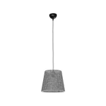 GloboStar® CONEY 203-0070 Μοντέρνο Κρεμαστό Φωτιστικό Καπέλο Μονόφωτο 1 x E27 IP20 Γκρι Διάτρητο Ύφασμα - Μ26 x Π26 x Υ25cm