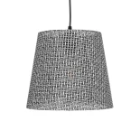 GloboStar® CONEY 203-0070 Μοντέρνο Κρεμαστό Φωτιστικό Καπέλο Μονόφωτο 1 x E27 IP20 Γκρι Διάτρητο Ύφασμα - Μ26 x Π26 x Υ25cm