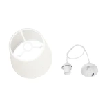 GloboStar® CONEY 203-0071 Μοντέρνο Κρεμαστό Φωτιστικό Καπέλο Μονόφωτο 1 x E27 IP20 Mπεζ Διάτρητο Ύφασμα - Μ26 x Π26 x Υ25cm