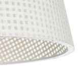 GloboStar® CONEY 203-0071 Μοντέρνο Κρεμαστό Φωτιστικό Καπέλο Μονόφωτο 1 x E27 IP20 Mπεζ Διάτρητο Ύφασμα - Μ26 x Π26 x Υ25cm