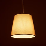 GloboStar® CONEY 203-0073 Μοντέρνο Κρεμαστό Φωτιστικό Καπέλο Μονόφωτο 1 x E27 IP20 Καφέ Ύφασμα - Μ26 x Π26 x Υ25cm