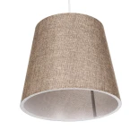 GloboStar® CONEY 203-0073 Μοντέρνο Κρεμαστό Φωτιστικό Καπέλο Μονόφωτο 1 x E27 IP20 Καφέ Ύφασμα - Μ26 x Π26 x Υ25cm