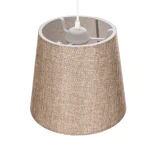 GloboStar® CONEY 203-0073 Μοντέρνο Κρεμαστό Φωτιστικό Καπέλο Μονόφωτο 1 x E27 IP20 Καφέ Ύφασμα - Μ26 x Π26 x Υ25cm