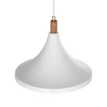 GloboStar® BELFRY 203-0076 Μοντέρνο Κρεμαστό Φωτιστικό Καμπάνα Μονόφωτο 1 x E27 IP20 Λεύκο & Χρυσό Πλαστικό - Μ29.5 x Π29.5 x Υ22cm