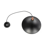 GloboStar® BELFRY 203-0077 Μοντέρνο Κρεμαστό Φωτιστικό Καμπάνα Μονόφωτο 1 x E27 IP20 Μαύρο & Χρυσό Πλαστικό - Μ29.5 x Π29.5 x Υ22cm