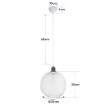 GLOBOSTAR® WIRE 203-0005 Μοντέρνο Κρεμαστό Φωτιστικό Οροφής με Ντουί 1 x E27 AC 220-240V IP20 - Λευκό & Χρυσό - Μ25 x Π25 x Υ30cm