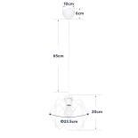GloboStar® VORTEX 203-0001 Mοντέρνο Κρεμαστό Φωτιστικό Πλέγμα Μονόφωτο 1 x E27 IP20 Λευκό Μέταλλο - Μ23.5 x Π23.5 x Υ20cm