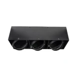 GloboStar® MAGMA 60628 Μοντέρνο Φωτιστικό Οροφής Σποτ Τρίφωτο 3 x GU10 IP20 Μαύρο Αλουμίνιο - Μ45 x Π15 x Υ13cm