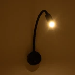 GloboStar® GOOSE 61690 Φωτιστικό Τοίχου - Απλίκα LED 3W 300lm 36° AC 220-240V IP20 Θερμό Λευκό 2700K Μαύρο Αλουμίνιο - Μ6.5 x Π22.5 x Υ23cm - 2 Xρόνια Εγγύηση