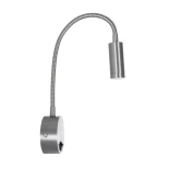 GloboStar® GOOSE 61691 Φωτιστικό Τοίχου - Απλίκα LED 3W 300lm 36° AC 220-240V IP20 Θερμό Λευκό 2700K Ασημί Αλουμίνιο - Μ6.5 x Π22.5 x Υ23cm - 2 Xρόνια Εγγύηση