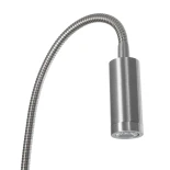 GloboStar® GOOSE 61691 Φωτιστικό Τοίχου - Απλίκα LED 3W 300lm 36° AC 220-240V IP20 Θερμό Λευκό 2700K Ασημί Αλουμίνιο - Μ6.5 x Π22.5 x Υ23cm - 2 Xρόνια Εγγύηση