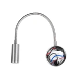 GloboStar® GOOSE 61691 Φωτιστικό Τοίχου - Απλίκα LED 3W 300lm 36° AC 220-240V IP20 Θερμό Λευκό 2700K Ασημί Αλουμίνιο - Μ6.5 x Π22.5 x Υ23cm - 2 Xρόνια Εγγύηση