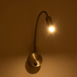 GloboStar® GOOSE 61691 Φωτιστικό Τοίχου - Απλίκα LED 3W 300lm 36° AC 220-240V IP20 Θερμό Λευκό 2700K Ασημί Αλουμίνιο - Μ6.5 x Π22.5 x Υ23cm - 2 Xρόνια Εγγύηση