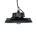 GLOBOSTAR® INDUSTRY 61705 Βιομηχανικό Φωτιστικό Καμπάνα High Bay UFO Τεχνολογίας Smart Group Linkable Control System 2.4Ghz με Αισθητήρα Κίνησης Microwave LED 150W 22500lm SDCM<5 90° AC 85-265V Αδιάβροχο IP65 IK08 Μαύρο Χυτό Αλουμίνιο - Φυσικό Λευκό 5000K