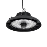 GLOBOSTAR® INDUSTRY 61705 Βιομηχανικό Φωτιστικό Καμπάνα High Bay UFO Τεχνολογίας Smart Group Linkable Control System 2.4Ghz με Αισθητήρα Κίνησης Microwave LED 150W 22500lm SDCM<5 90° AC 85-265V Αδιάβροχο IP65 IK08 Μαύρο Χυτό Αλουμίνιο - Φυσικό Λευκό 5000K