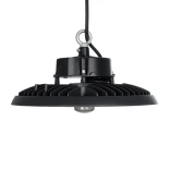 GLOBOSTAR® INDUSTRY 61706 Βιομηχανικό Φωτιστικό Καμπάνα High Bay UFO Τεχνολογίας Smart Group Linkable Control System 2.4Ghz με Αισθητήρα Κίνησης Microwave LED 200W 30000lm SDCM<5 90° AC 85-265V Αδιάβροχο IP65 IK08 Μαύρο Χυτό Αλουμίνιο - Φυσικό Λευκό 5000K