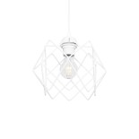 GloboStar® VORTEX 203-0001 Mοντέρνο Κρεμαστό Φωτιστικό Πλέγμα Μονόφωτο 1 x E27 IP20 Λευκό Μέταλλο - Μ23.5 x Π23.5 x Υ20cm