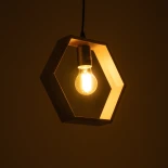 GloboStar® ELISE 01429 Μοντέρνο Κρεμαστό Φωτιστικό Γεωμετρικό Σχήμα Μονόφωτο 1 x E27 IP20 Μπεζ Ξύλο - Μ26 x Π8 x Υ25cm