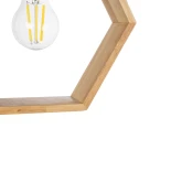 GloboStar® ELISE 01429 Μοντέρνο Κρεμαστό Φωτιστικό Γεωμετρικό Σχήμα Μονόφωτο 1 x E27 IP20 Μπεζ Ξύλο - Μ26 x Π8 x Υ25cm
