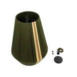 GloboStar® SALERNO 02335 Boho Κρεμαστό Φωτιστικό Πλέγμα Μονόφωτο 1 x E27 IP20 Πράσινο, Μπεζ & Καφέ Νήμα - Μ50 x Π50 x Υ60cm