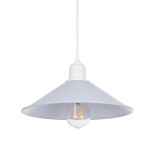 GloboStar® FERRO 203-0087 Μοντέρνο Κρεμαστό Φωτιστικό Καμπάνα Μονόφωτο 1 x E27 IP20 Λευκό Πλαστικό - Μ30 x Π30 x Υ15cm