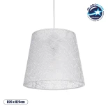GloboStar® CONEY 203-0069 Μοντέρνο Κρεμαστό Φωτιστικό Καπέλο Μονόφωτο 1 x E27 IP20 Λευκό Ύφασμα - Μ26 x Π26 x Υ25cm
