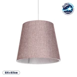 GloboStar® CONEY 203-0072 Μοντέρνο Κρεμαστό Φωτιστικό Καπέλο Μονόφωτο 1 x E27 IP20 Ροζ Ύφασμα - Μ26 x Π26 x Υ25cm