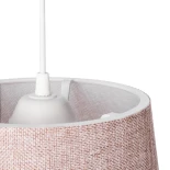 GloboStar® CONEY 203-0072 Μοντέρνο Κρεμαστό Φωτιστικό Καπέλο Μονόφωτο 1 x E27 IP20 Ροζ Ύφασμα - Μ26 x Π26 x Υ25cm