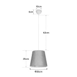 GloboStar® CONEY 203-0074 Μοντέρνο Κρεμαστό Φωτιστικό Καπέλο Μονόφωτο 1 x E27 IP20 Πράσινο Ύφασμα - Μ26 x Π26 x Υ25cm