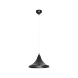 GloboStar® BELFRY 203-0078 Μοντέρνο Κρεμαστό Φωτιστικό Καμπάνα Μονόφωτο 1 x E27 IP20 Μαύρο Πλαστικό - Μ29.5 x Π29.5 x Υ21cm